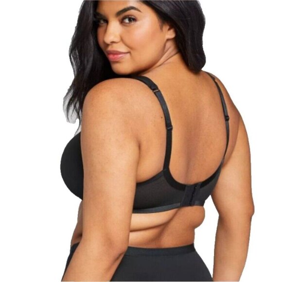 Cacique Lane Bryant Womens Bra Smooth Satin Full Coverage U/W Size 38G Black - Picture 5 of 7